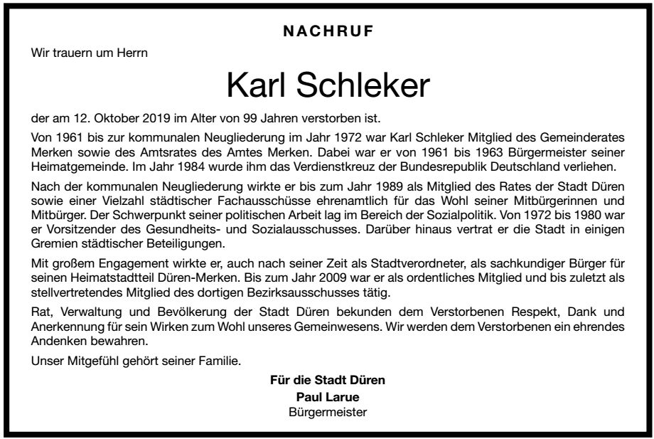 2019 10 12 Karl Schleker